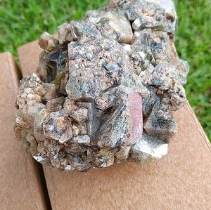 5" Pink Green Grosular Garnet Crystal Rock Specimen